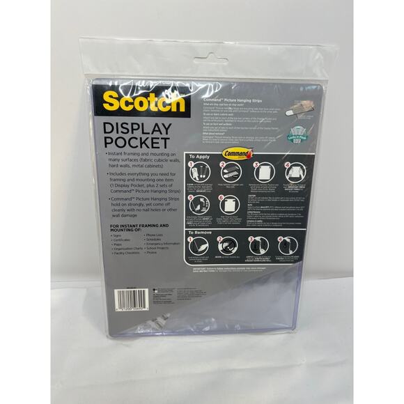 Scotch Display Pocket Removable Interlocking Fasteners Plastic 8-1/2 x 11 Clear - Picture 5 of 7